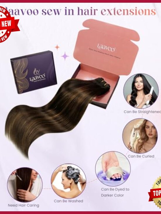 20 Inch Human Hair Sew In Weft Extensions 100g Balayage Ombre